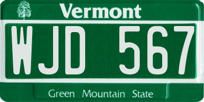 VT license plate WJD567