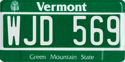 VT license plate WJD569