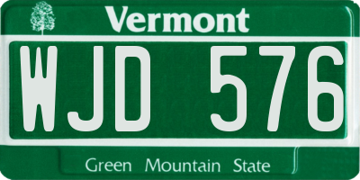 VT license plate WJD576