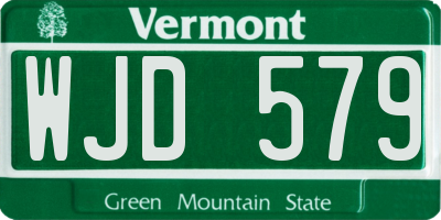 VT license plate WJD579