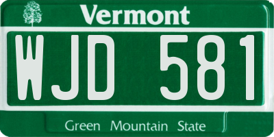 VT license plate WJD581