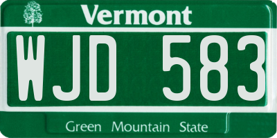 VT license plate WJD583