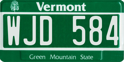 VT license plate WJD584