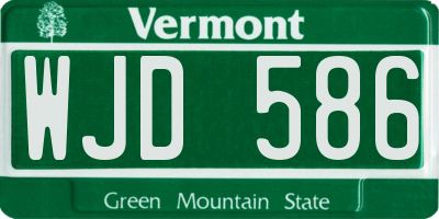 VT license plate WJD586