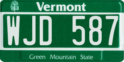 VT license plate WJD587
