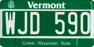 VT license plate WJD590