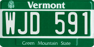VT license plate WJD591