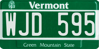 VT license plate WJD595