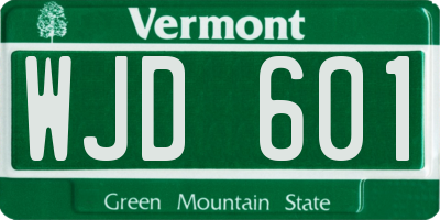 VT license plate WJD601