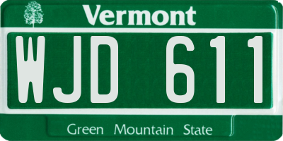 VT license plate WJD611