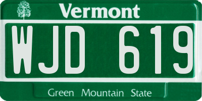 VT license plate WJD619