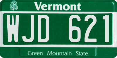 VT license plate WJD621