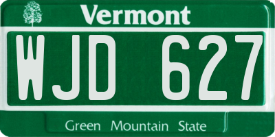 VT license plate WJD627