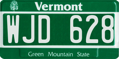 VT license plate WJD628