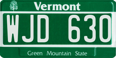 VT license plate WJD630