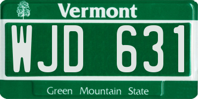VT license plate WJD631