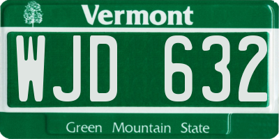 VT license plate WJD632