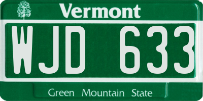 VT license plate WJD633