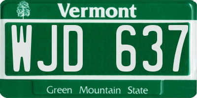 VT license plate WJD637