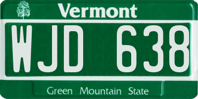 VT license plate WJD638