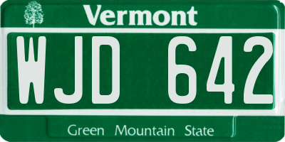 VT license plate WJD642