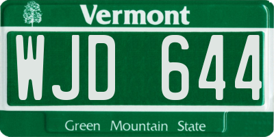 VT license plate WJD644