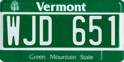 VT license plate WJD651