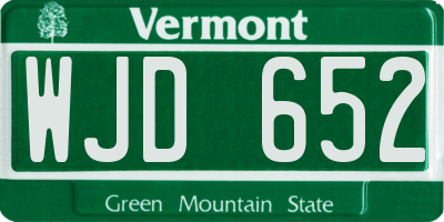 VT license plate WJD652