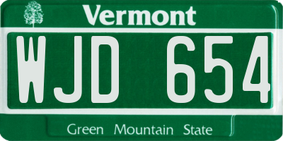 VT license plate WJD654