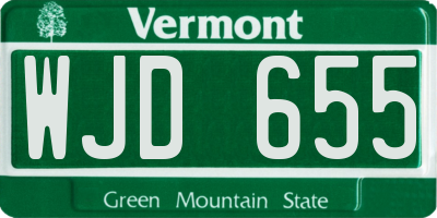VT license plate WJD655
