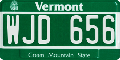 VT license plate WJD656
