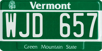 VT license plate WJD657