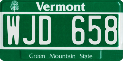 VT license plate WJD658