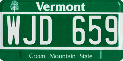 VT license plate WJD659