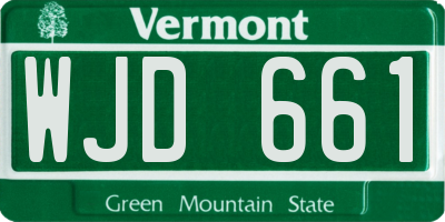 VT license plate WJD661