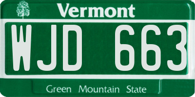 VT license plate WJD663