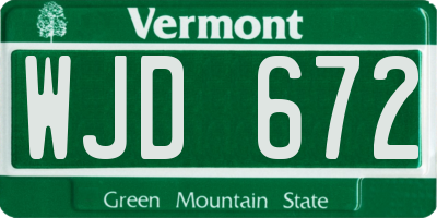 VT license plate WJD672