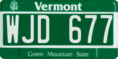 VT license plate WJD677