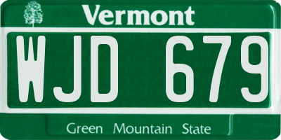VT license plate WJD679