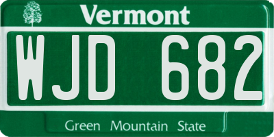 VT license plate WJD682