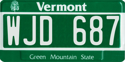 VT license plate WJD687