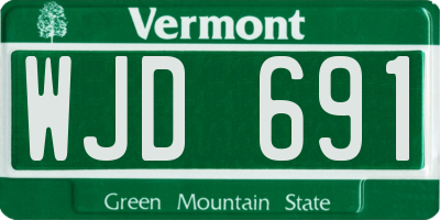VT license plate WJD691