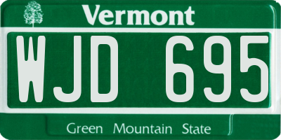 VT license plate WJD695
