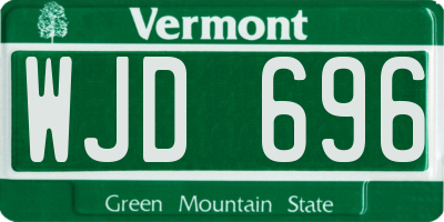 VT license plate WJD696