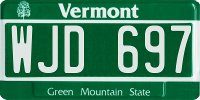 VT license plate WJD697