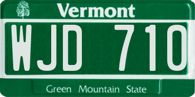 VT license plate WJD710