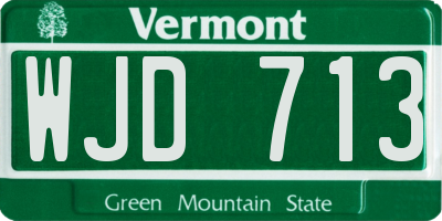 VT license plate WJD713