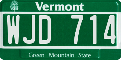 VT license plate WJD714