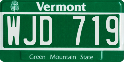 VT license plate WJD719
