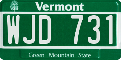 VT license plate WJD731